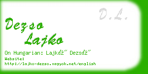 dezso lajko business card